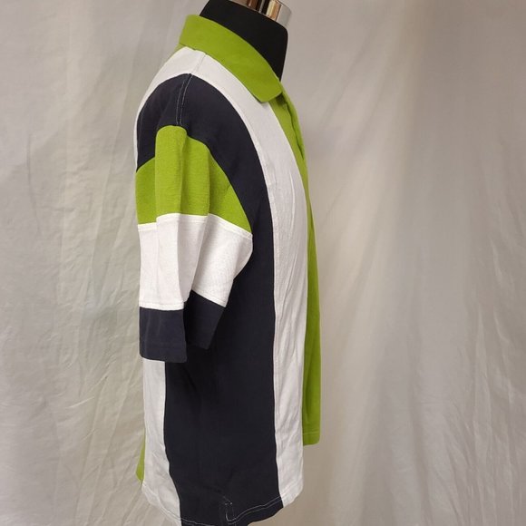 Redhead Bass Pro Mens Medium Green White Black 3 Button Pullover Polo Shirt - Picture 6 of 10